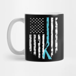 Allergy Awareness Support American Flag Teal Ribbon Mug